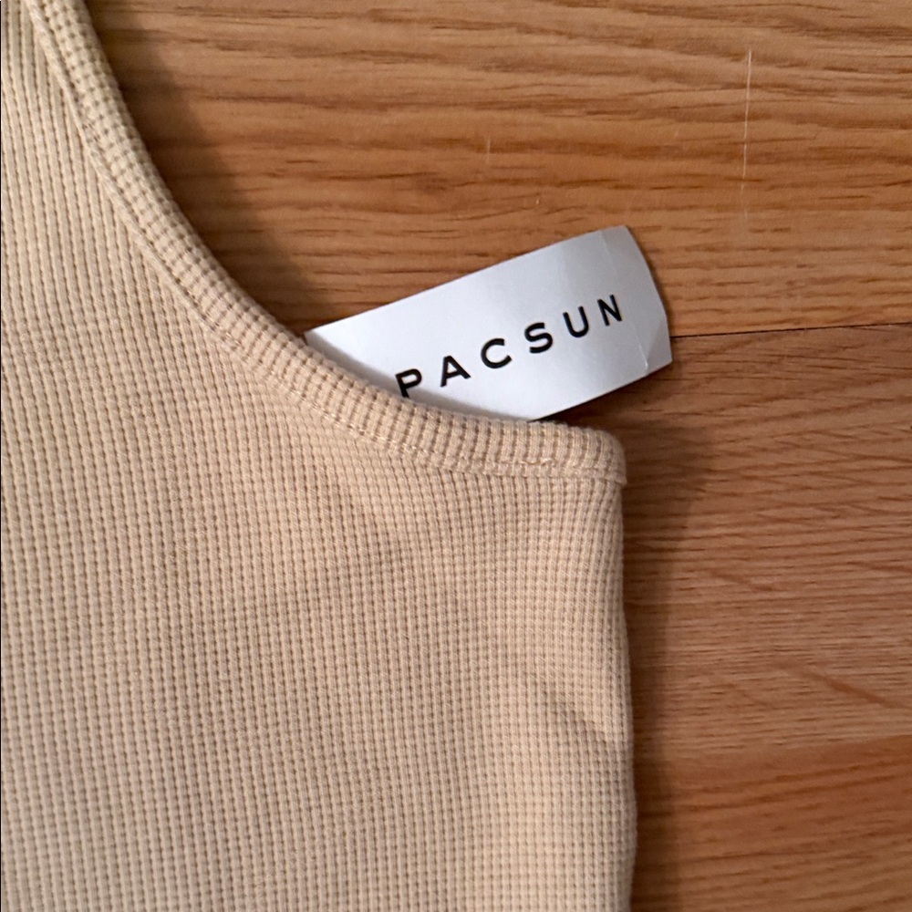 Essentials Cream Ribbed Tank Top - Picture 3 of 7